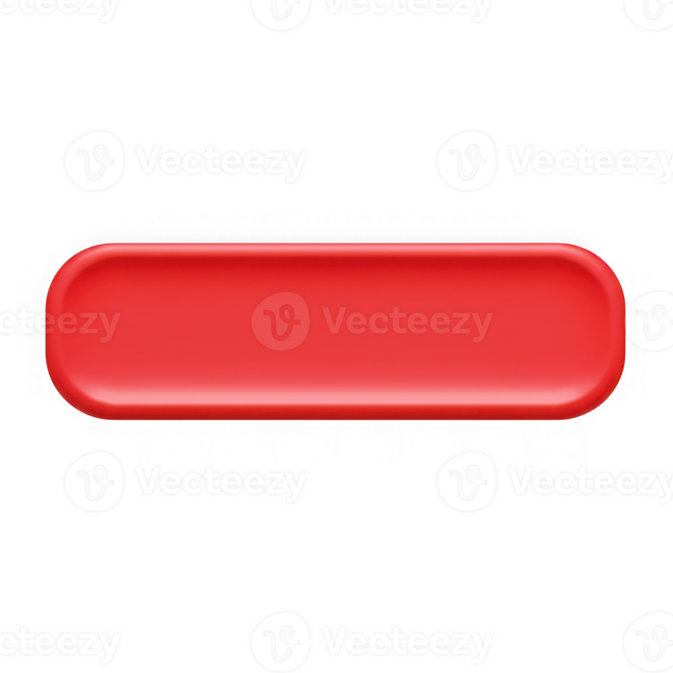 rojo rectangular botón elemento aislado en transparente antecedentes png