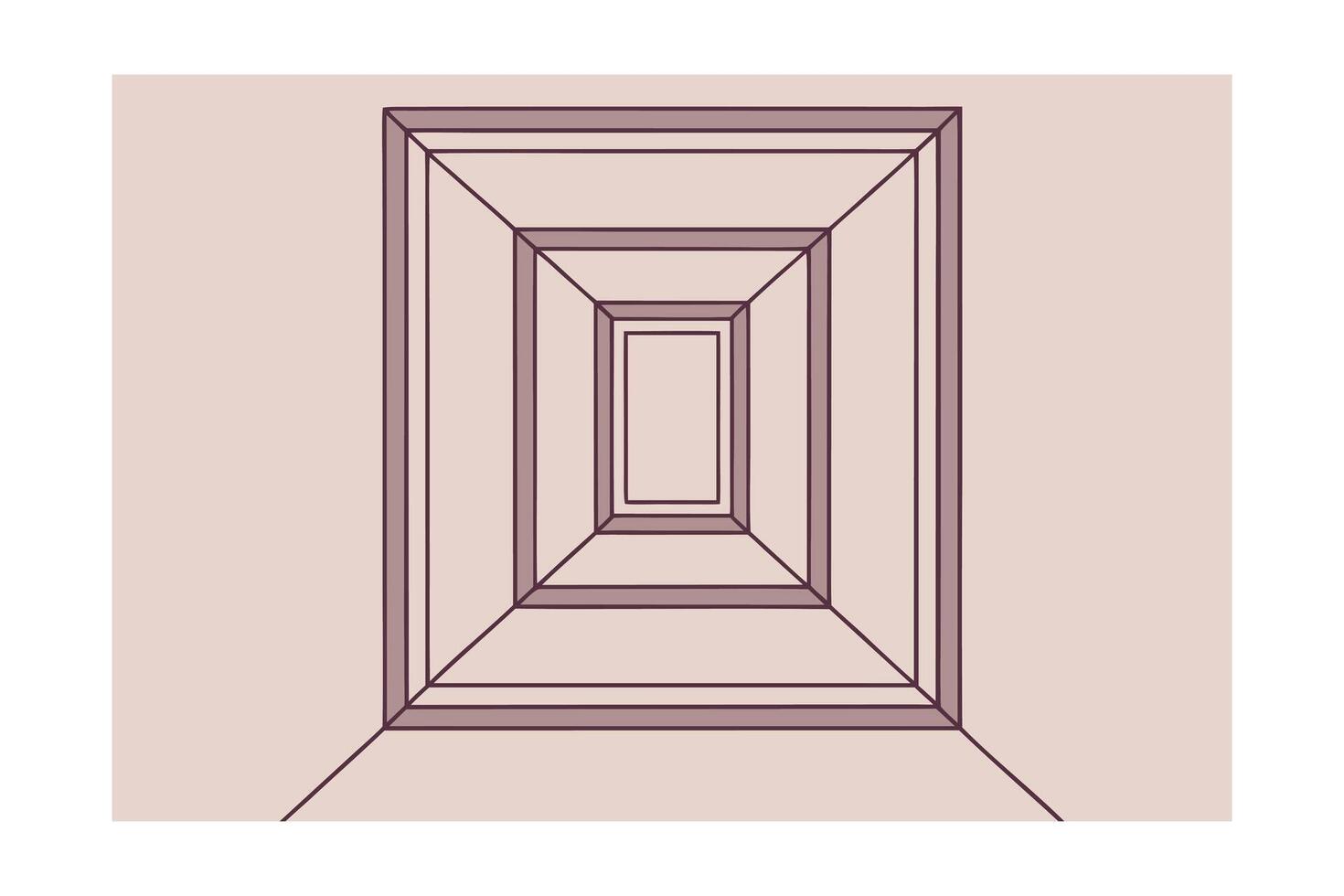 Infinite Rectangular Tunnel Perspective Illusion with Soft vector