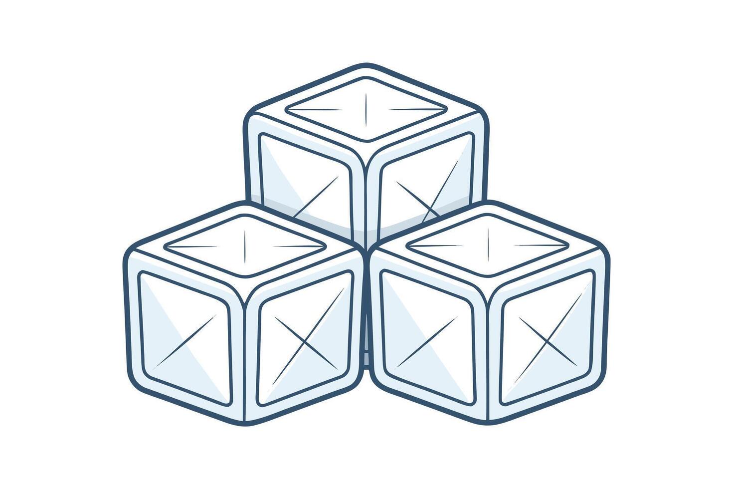 Stacked Ice Cubes in Isometric View Glacial vector