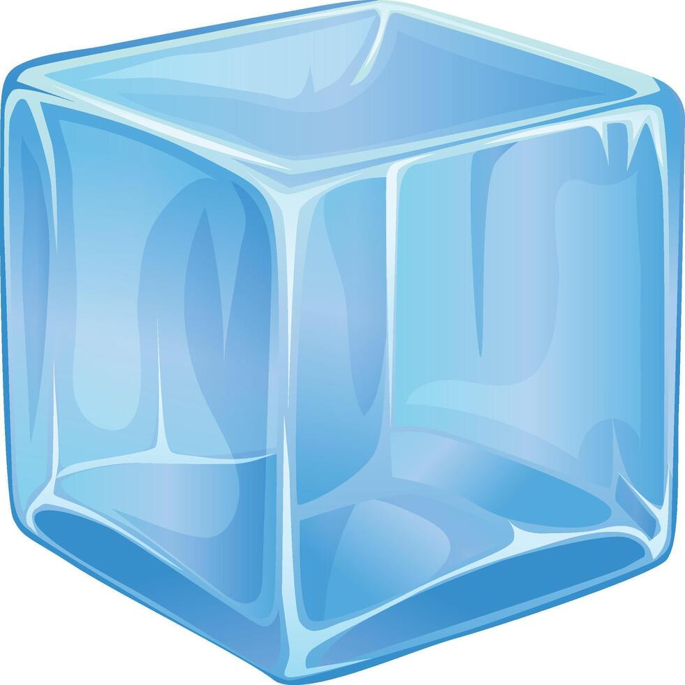 Blue ice cube for beverages vector