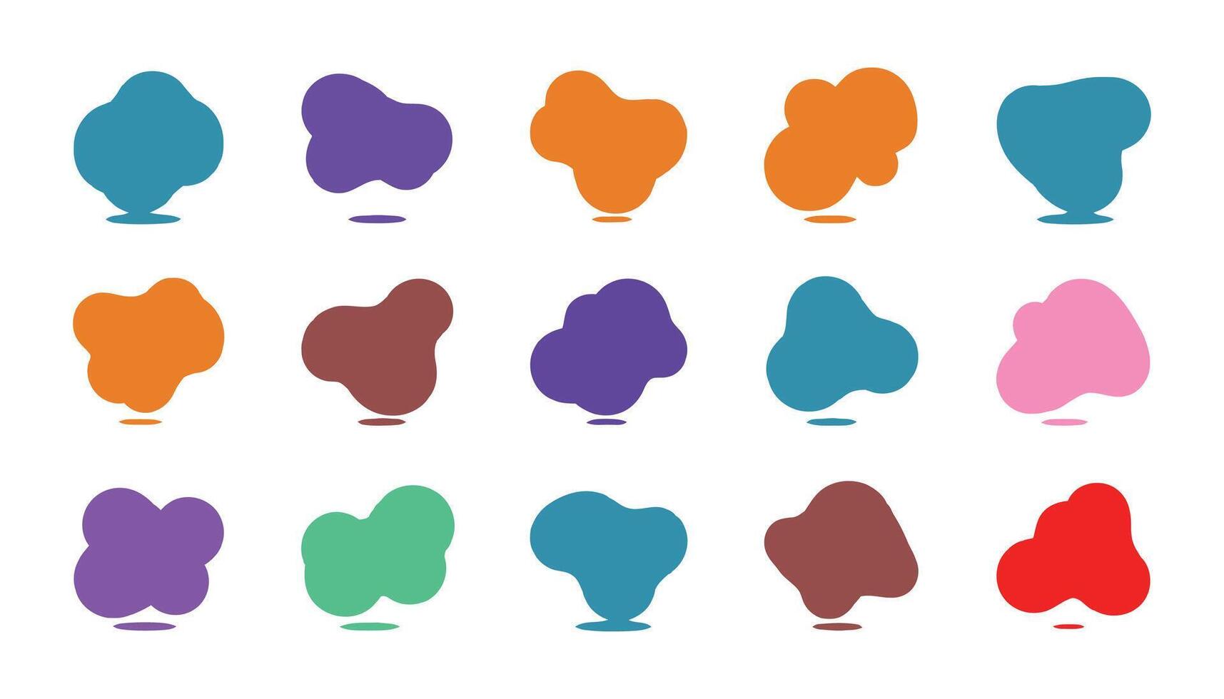 Collection of colorful abstract blob shapes vector