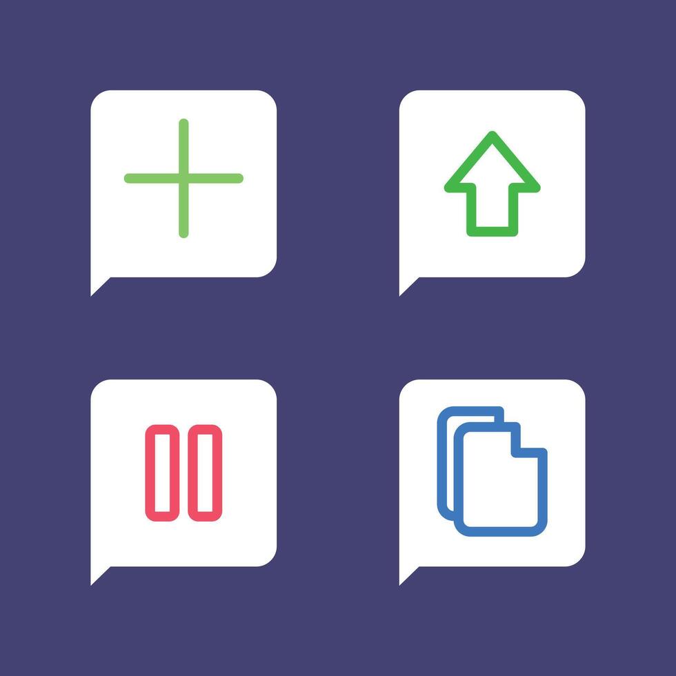 cuatro sitio web íconos agregar, subir, pausa, y duplicar - versátil digital interfaz elementos vector