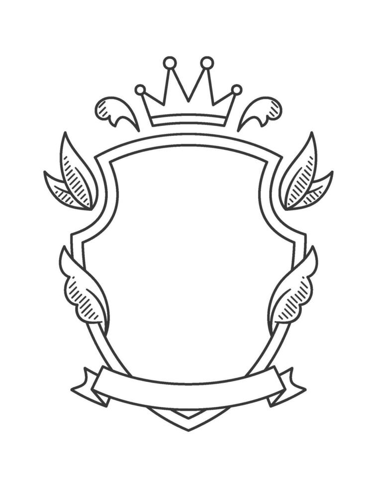 Shield frame logo design element vector