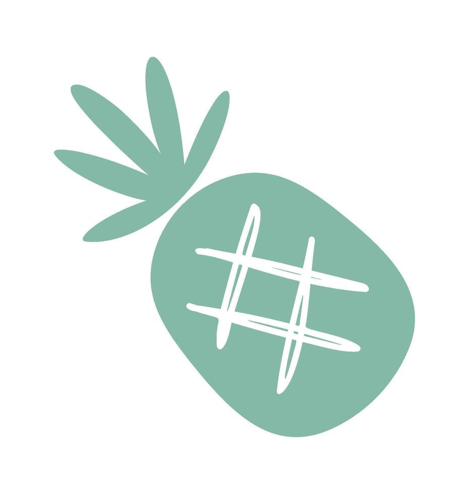 Pineapple fruit boho design element vector