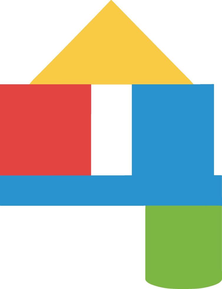 Geometric Simple Stacking Block Arrangement Structure Educational Toy Illustration vector