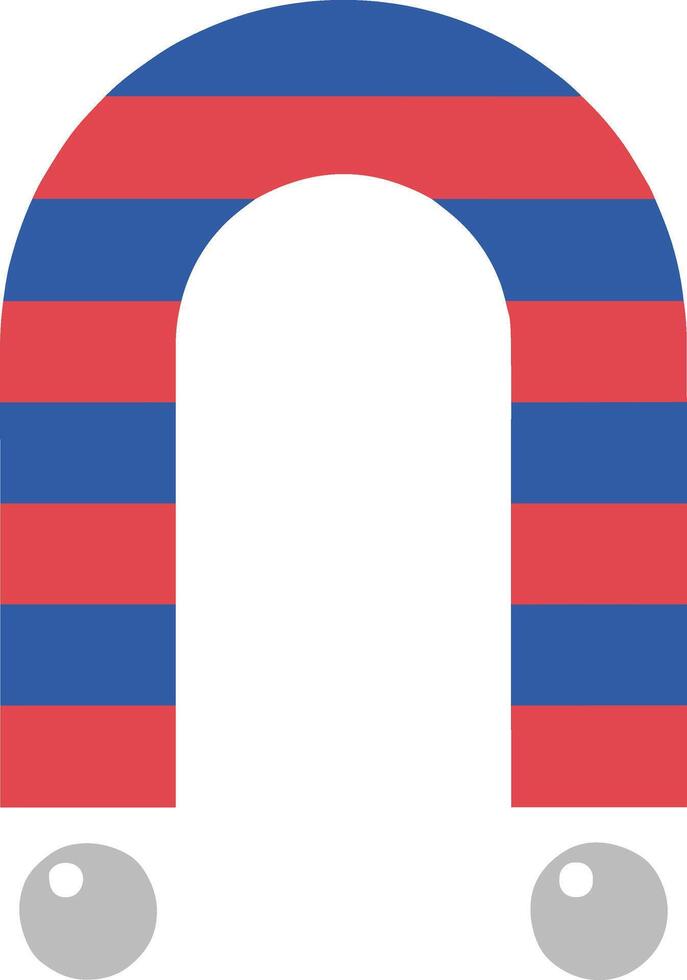 Simple Striped U Shape Magnet Design Element for Science Experiment vector