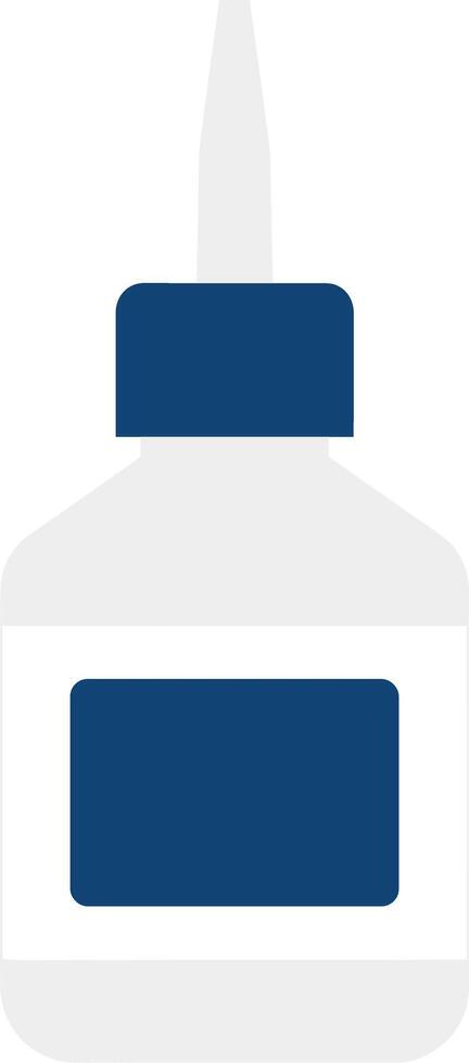 Flat Design Glue Bottle Adhesive Container with Blue Label Element vector