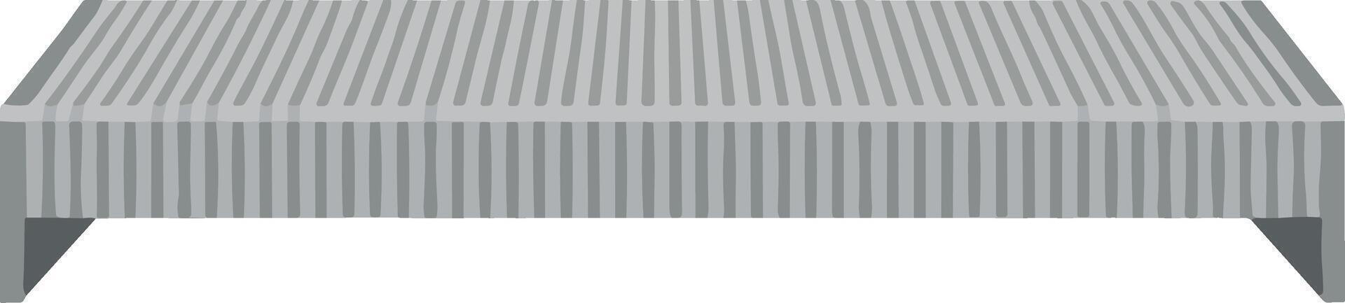 Simple Flat Design Striped Table Furnishing Element Isolated on White Background vector