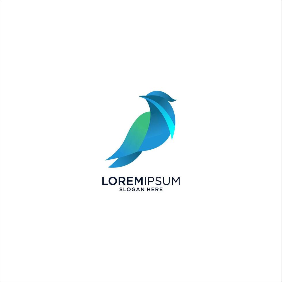 Abstract Gradient Bird Illustration with Text on White Background vector