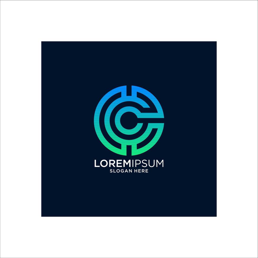 Abstract Geometric Logo Design with Gradient Colors and Typography on Dark Background vector