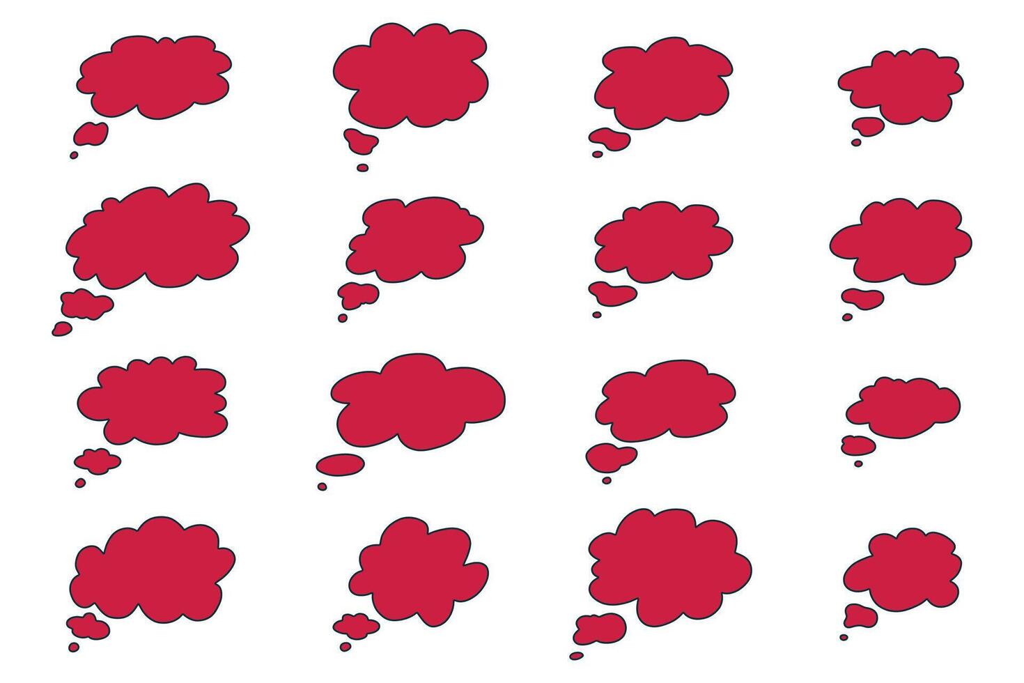 chatting sale cloud Set of hand drawn speech bubble Blank empty message box Textbox frame for banners, price tags, stickers, design vector