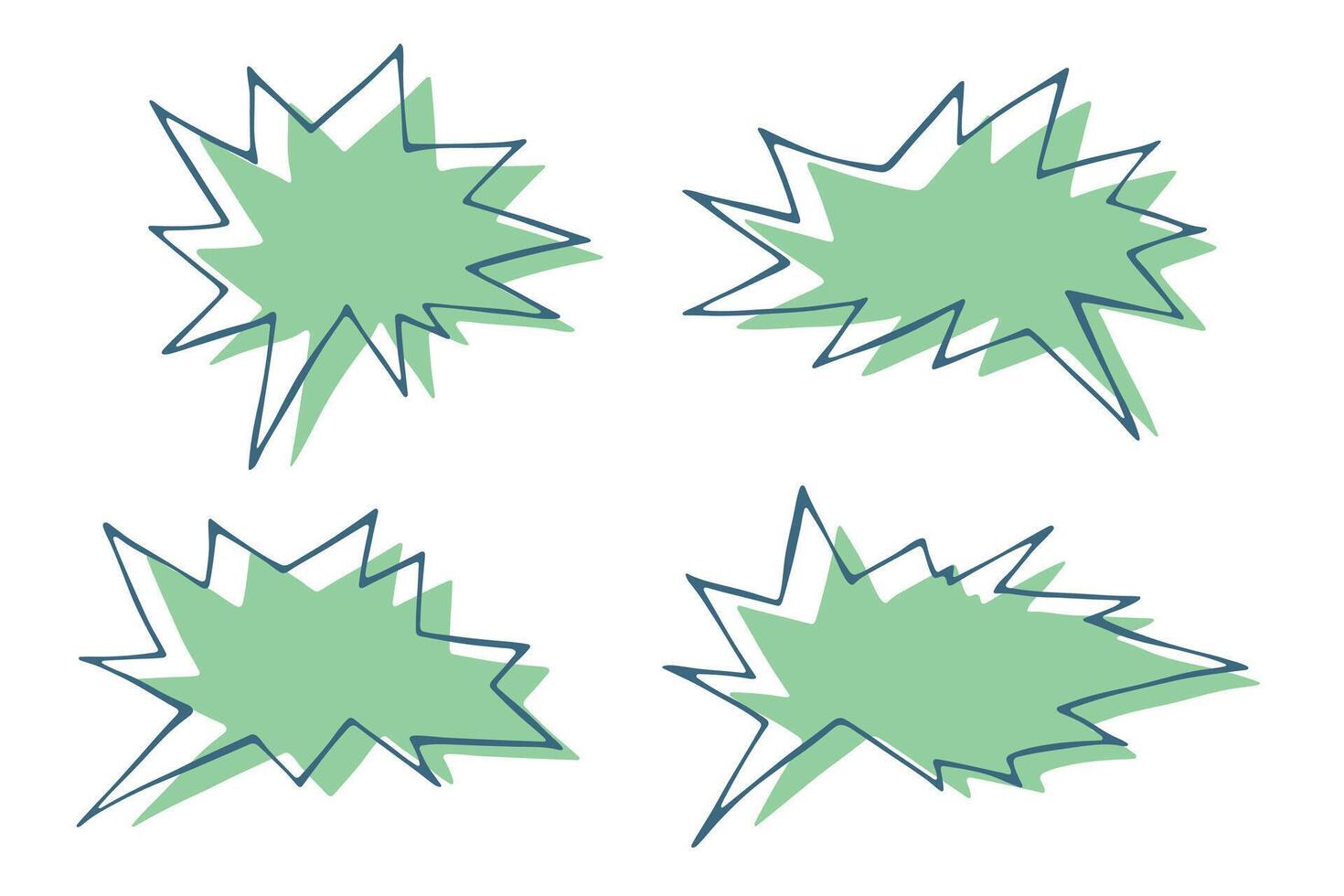 Set of hand drawn speech bubble Blank empty message box Textbox frame for banners, price tags, stickers, design chatting doodle message vector