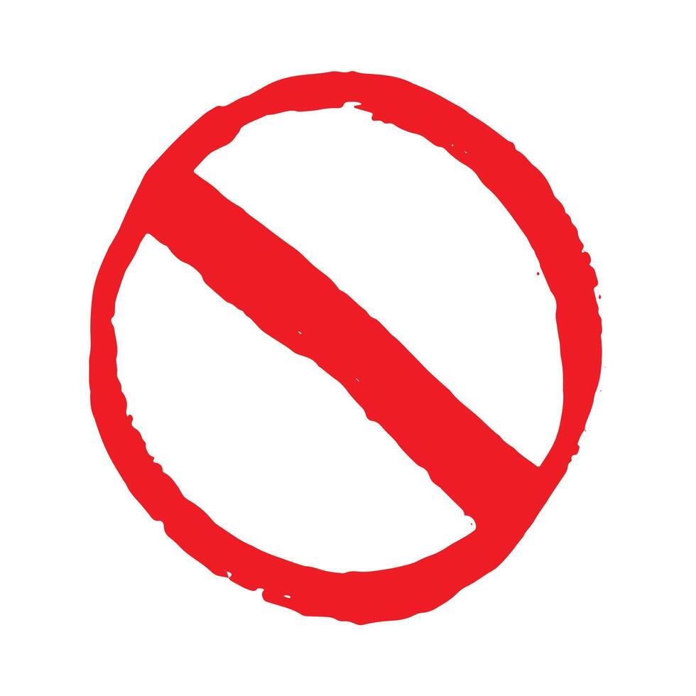 prohibition pencil Hand drawn prohibition sign No entry symbol Red circle with cross line clipart in doodle style Ban Restriction Forbidden stop Single element for print, web, design vector