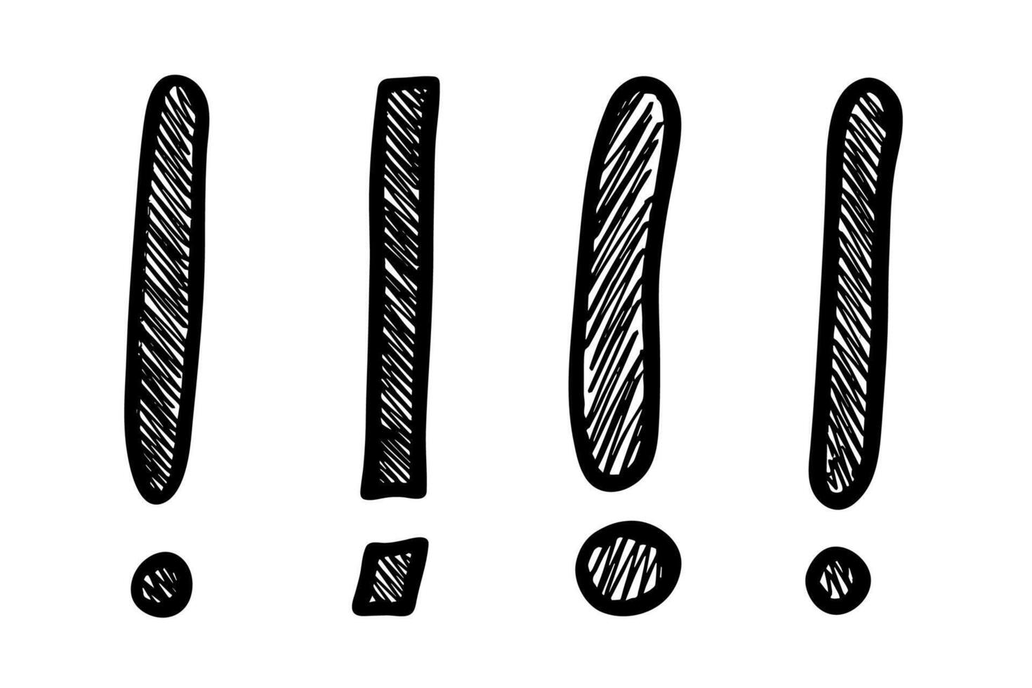 info problem Set of hand drawn exclamation mark clipart Single element for design vector