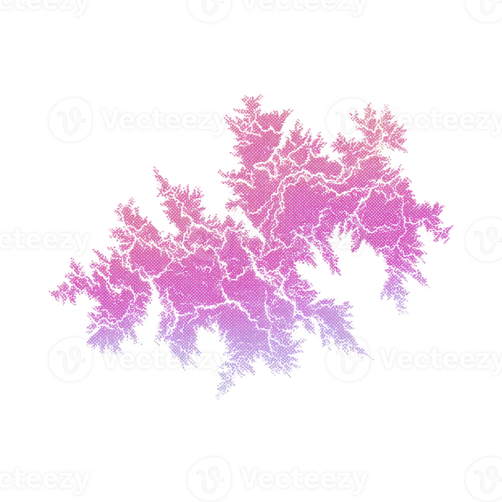 Abstract fractal pattern digital art pink gradient geometric shape isolated on transparency background modern design creative texture glowing effect futuristic energetic mood png