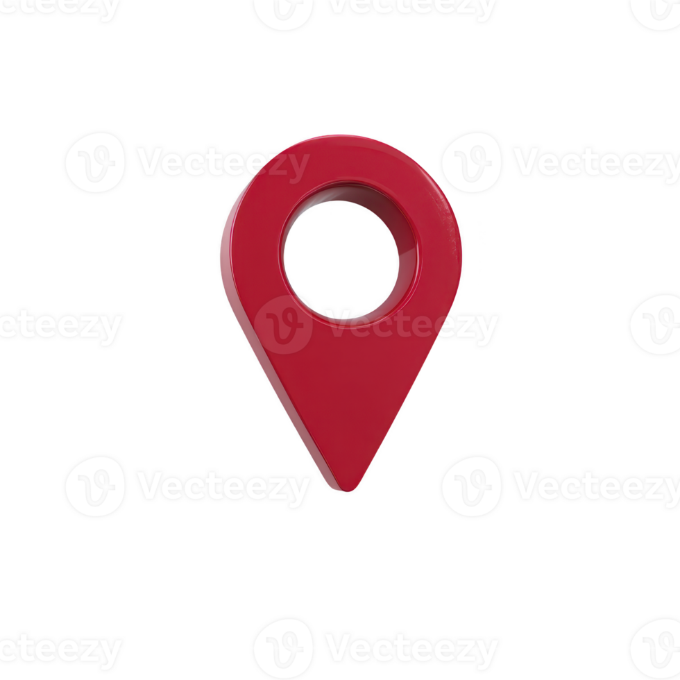 rosso Posizione perno carta geografica marcatore navigazione simbolo viaggio icona lucido finire isolato 3d oggetto pointer direzione moderno design png