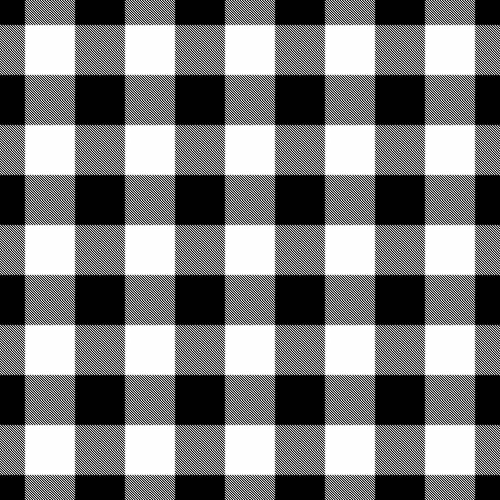 Classic monochrome buffalo check pattern. Versatile for backgrounds, textiles, and graphic designs. Evokes rustic charm and timeless style. Use for fashion, crafts, or branding. vector
