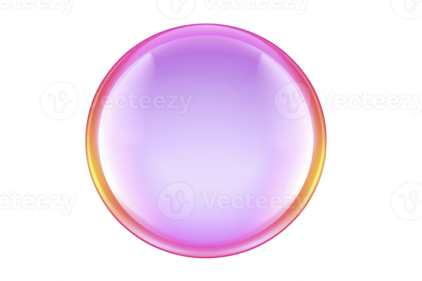 Glossy pink purple bubble with soft gradient, shiny surface, and transparent effect, isolated on transparency background, evokes playful and dreamy mood, perfect for design elements png