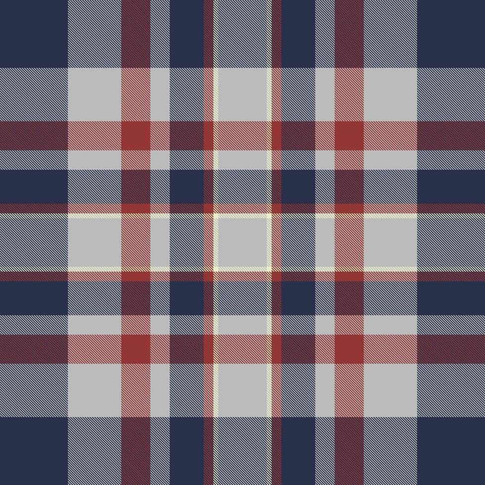 Classic plaid pattern with navy, red, and gray hues. Versatile background for fashion, textiles, or abstract design projects. A timeless, stylish texture. vector