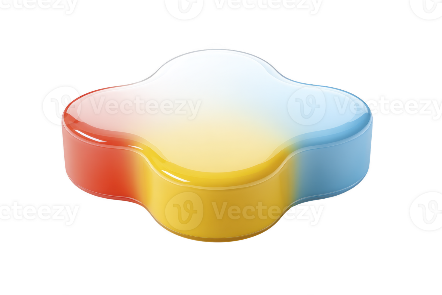 coloré abstrait forme brillant surface pente rouge Jaune bleu moderne conception 3d le rendu espiègle ambiance lisse texture isolé sur transparence Contexte png