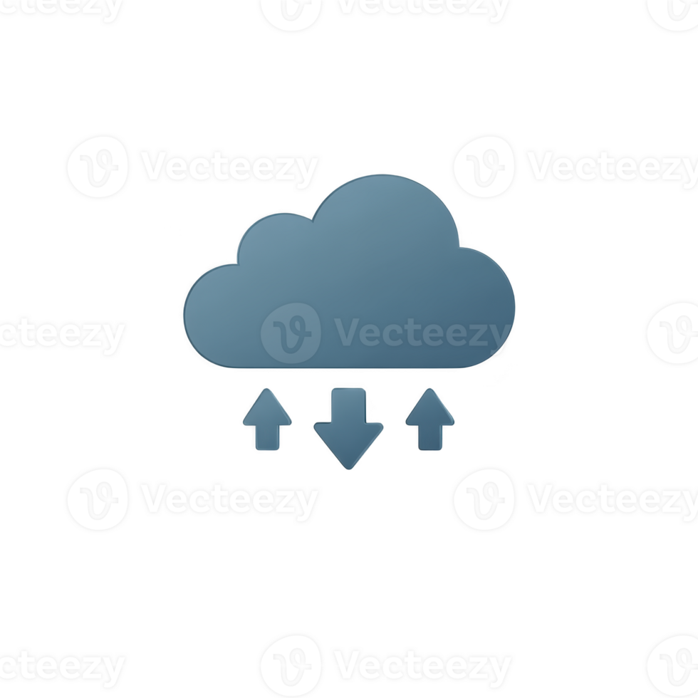 wolk icoon blauw downloaden uploaden gegevens opslagruimte technologie netwerk digitaal symbool geïsoleerd internet berekenen overdracht communicatie verbinding informatie server backup online web vlak gemakkelijk modern png