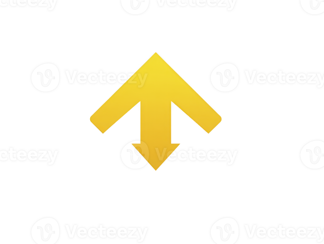 Upward and downward yellow arrow icon, modern flat style, isolated on transparent background, symbolizing direction, navigation, or movement, suitable for user interface or web design png