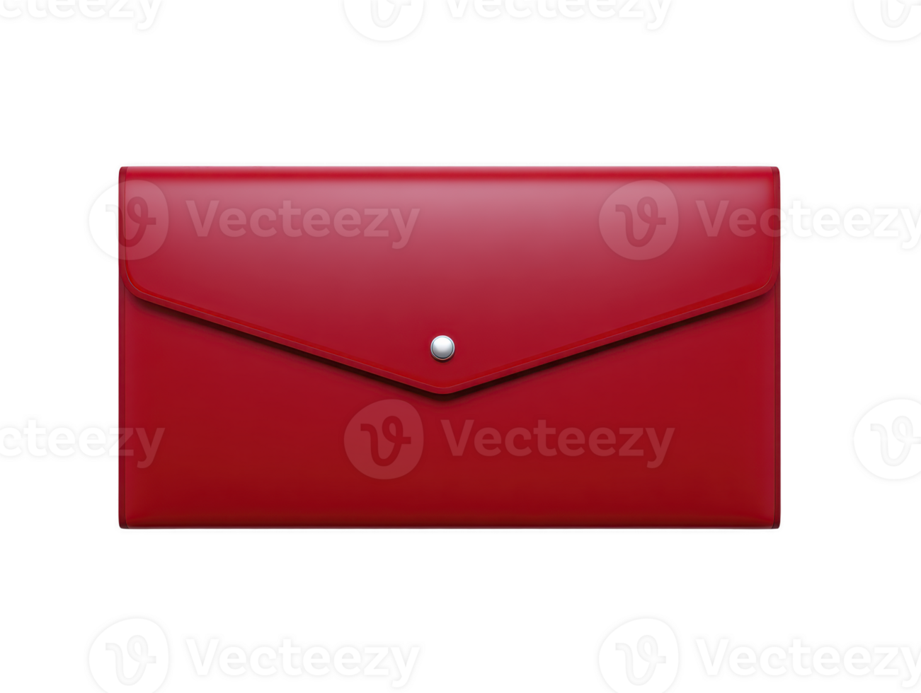 Red envelope with button closure, isolated transparency background, features glossy surface and modern design, suitable for document storage, office, or gift presentation, evoking professional png