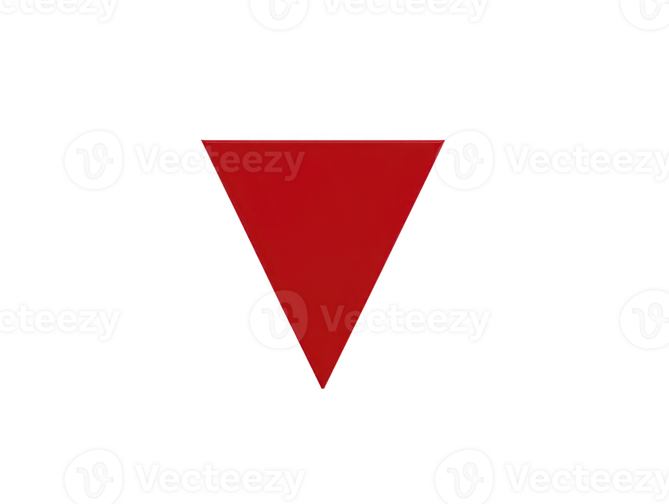 Red triangle geometric shape isolated on transparency background simple design bold color minimal style abstract art modern clean sharp edge symmetry png