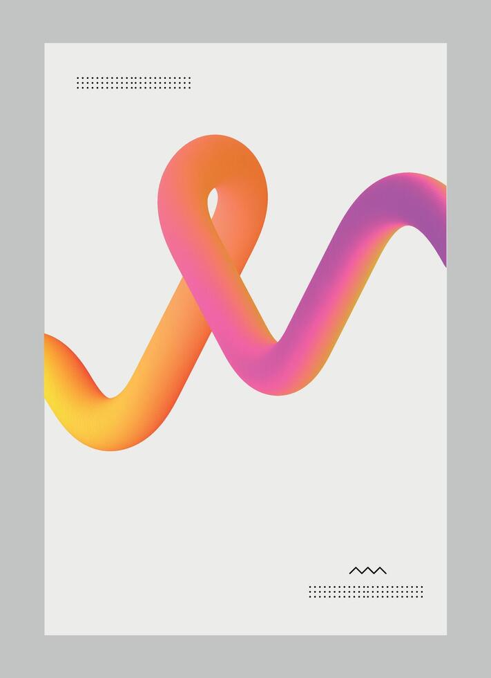 Abstract Flowing 3D Gradient Design with Minimalist Dynamic Modern Geometric Style vector