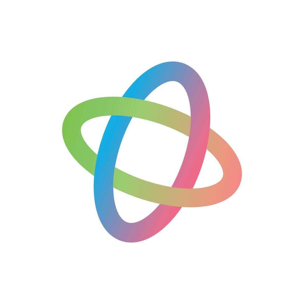 Intersecting Elliptical Rings Abstract Gradient Logo in 3D Motion vector