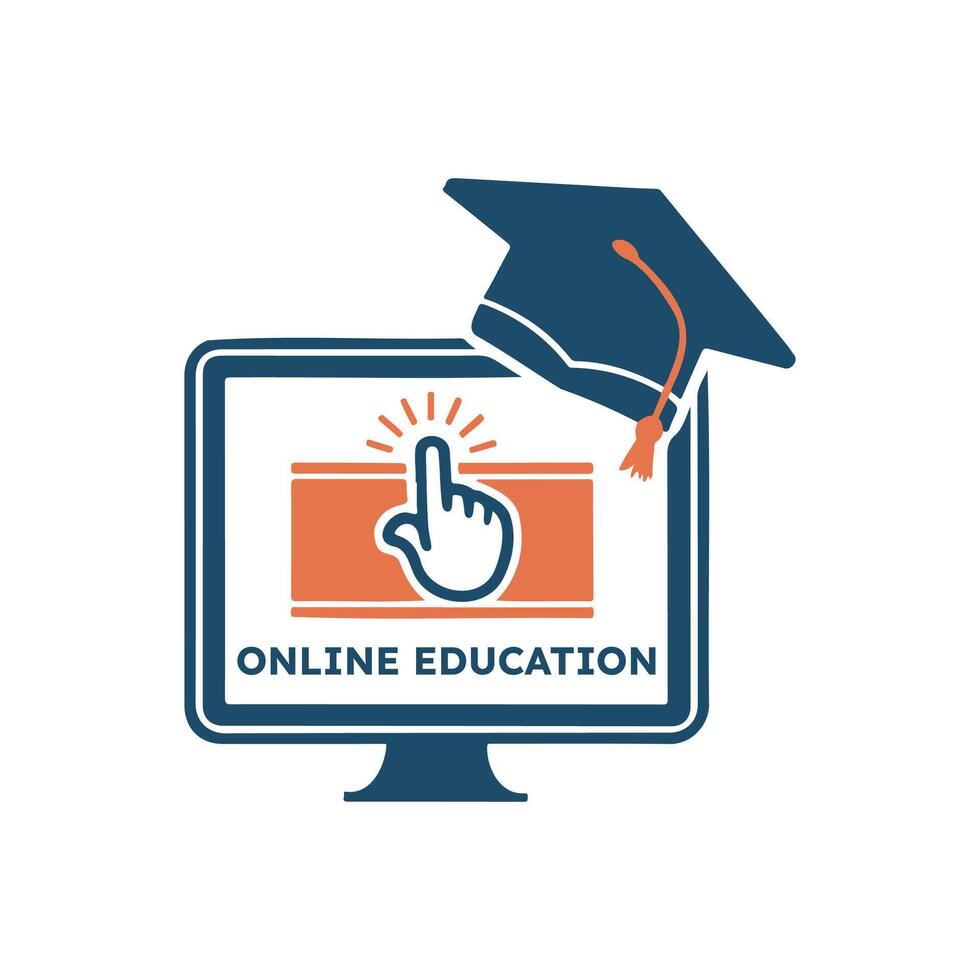 Click to Learn Online Education Icon vector