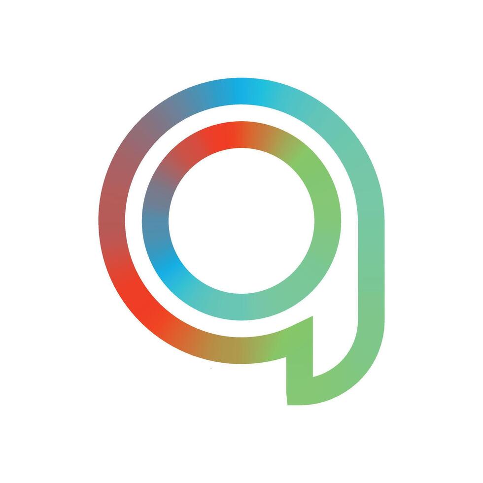 Gradient Speech Loop Abstract Circular Logo in Red, Blue, Green, and Orange vector