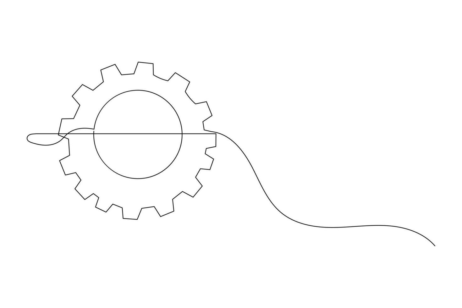 Continuous one line drawing of settings minimalist concept design vector
