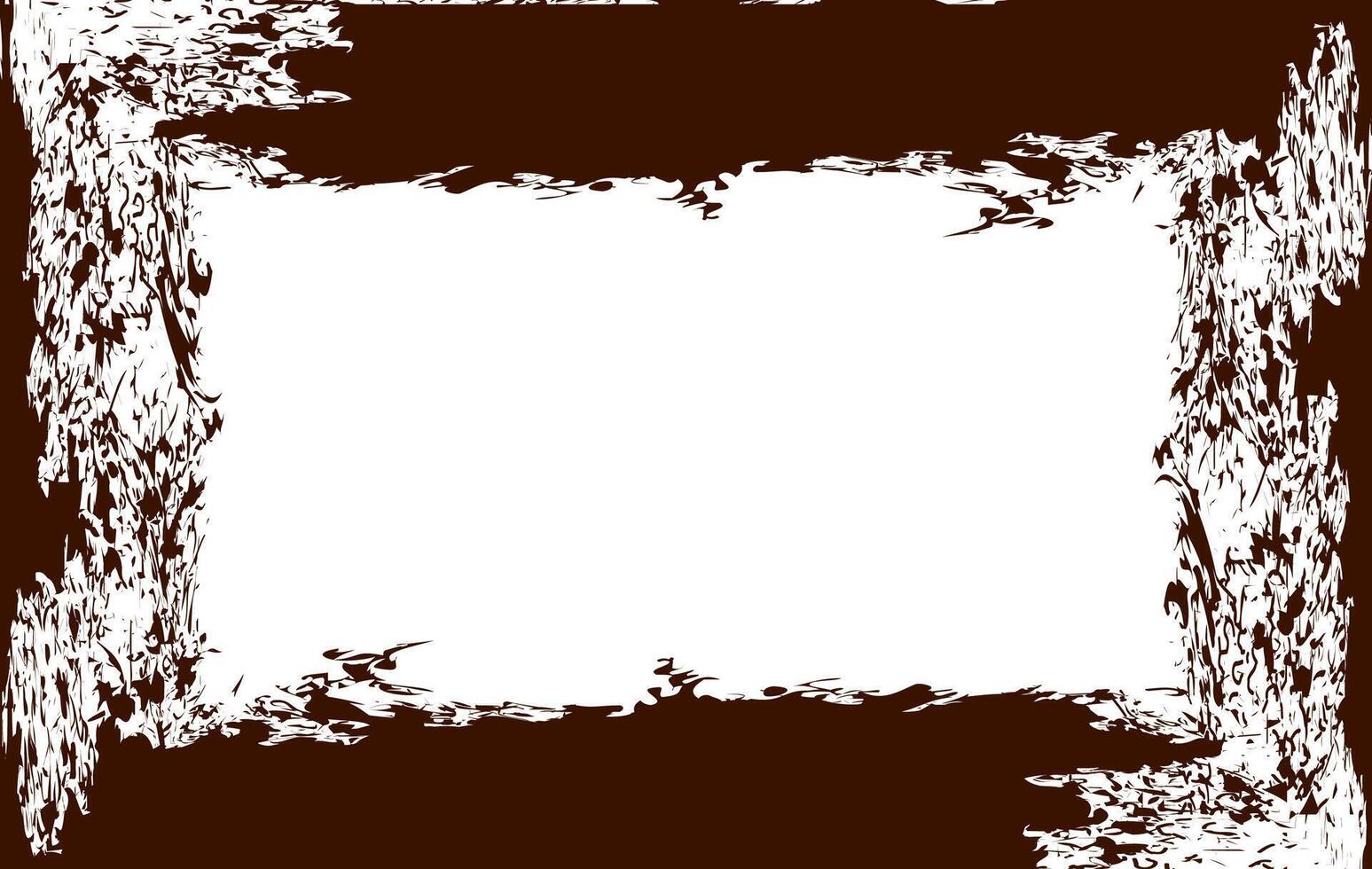 Decorative brown grunge edge frame with rough artistic strokes suitable for retro, vintage, or handmade themed design projects. vector