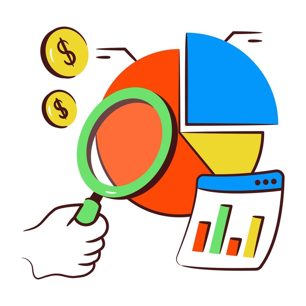 Modern hand drawn icon of data analysis vector
