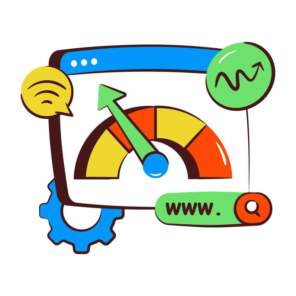 Modern hand drawn icon of web speed optimization vector
