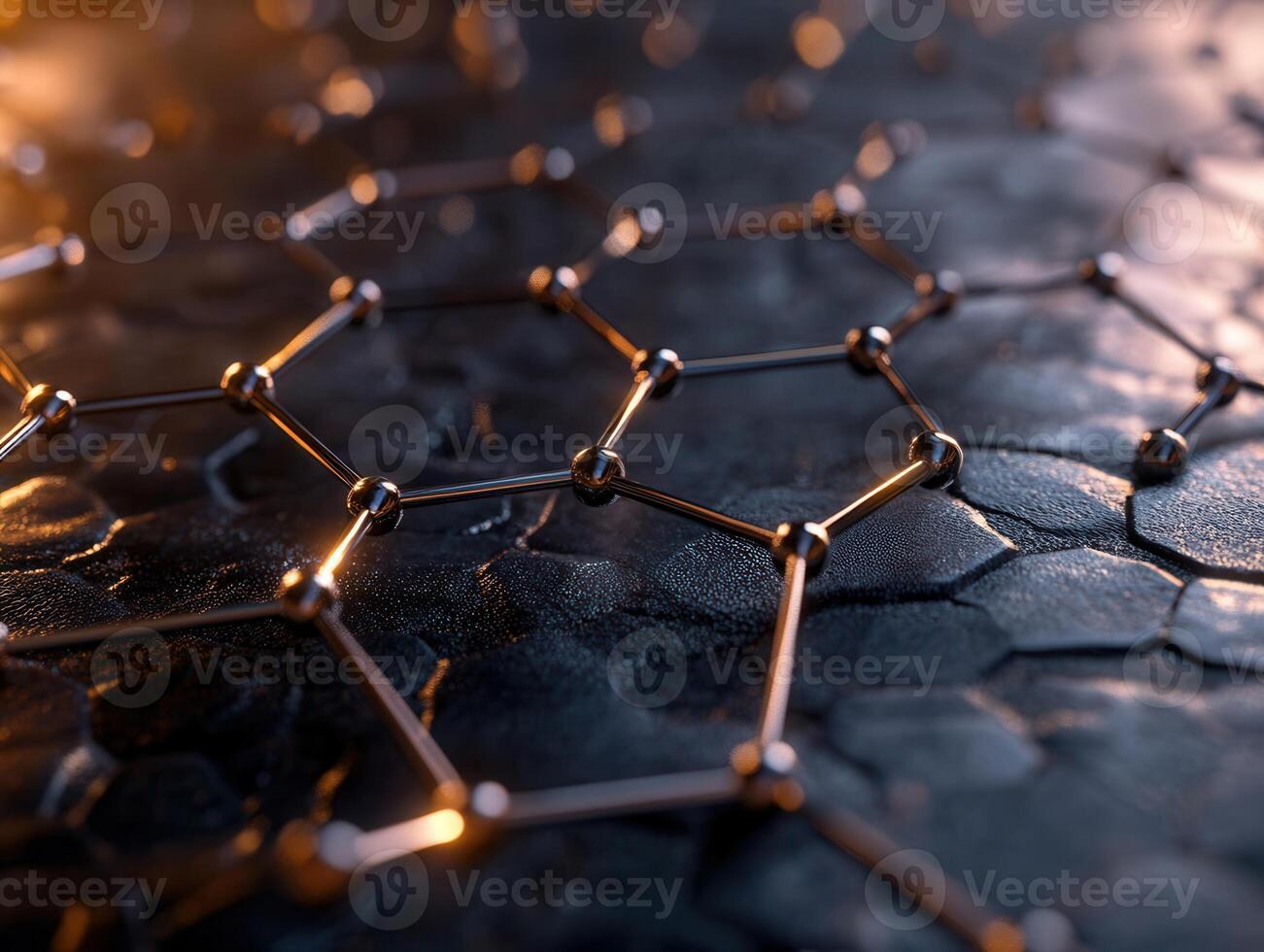 Dark background with photorealistic network structure highlighted by backlighting for a stunning visual effect photo