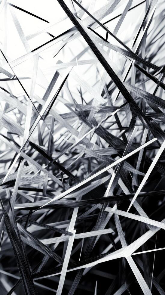 Abstract white lines intersecting on a dark background create an artistic visual composition. photo