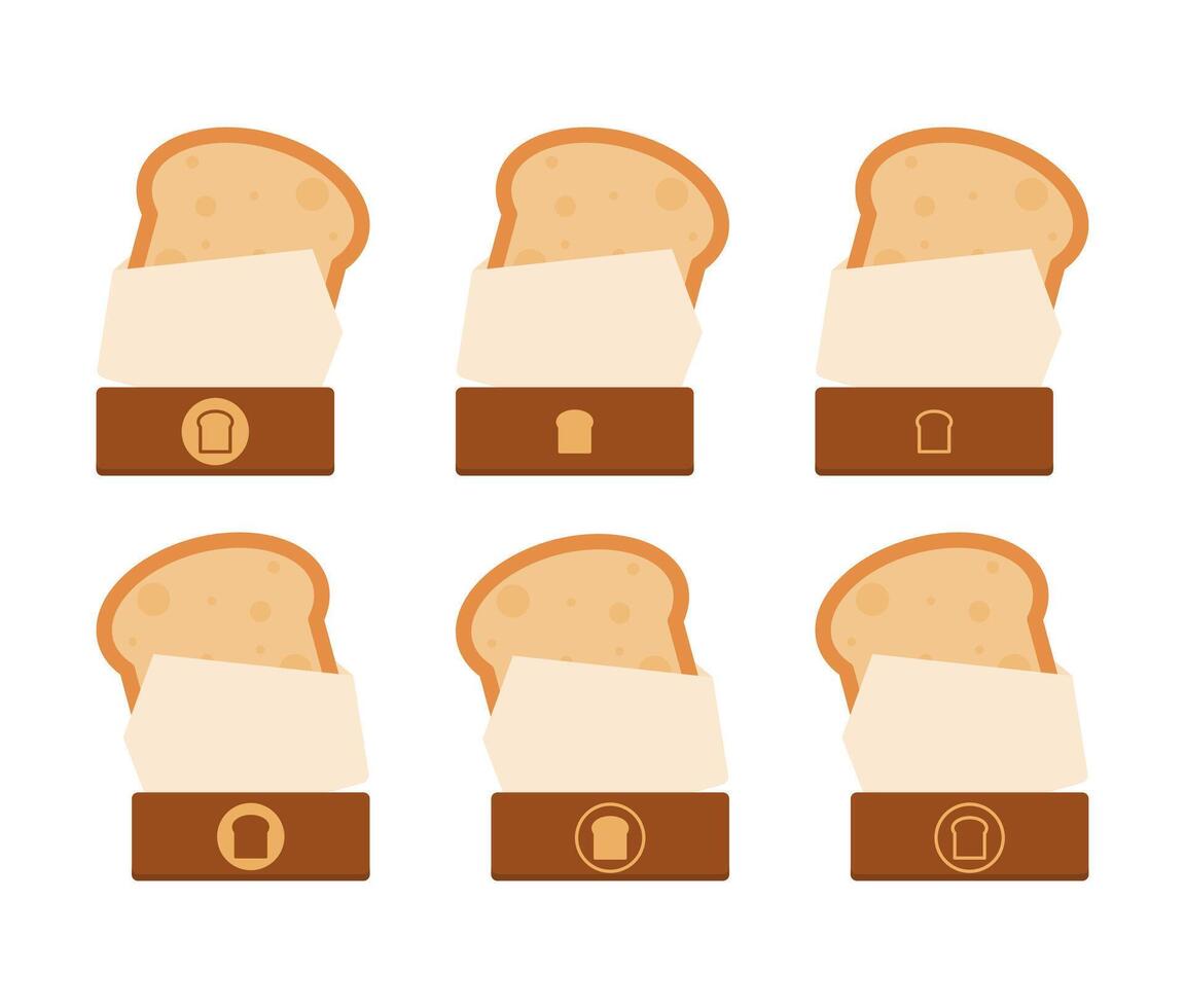 Fresh toasted bread slices arranged neatly in rows vector
