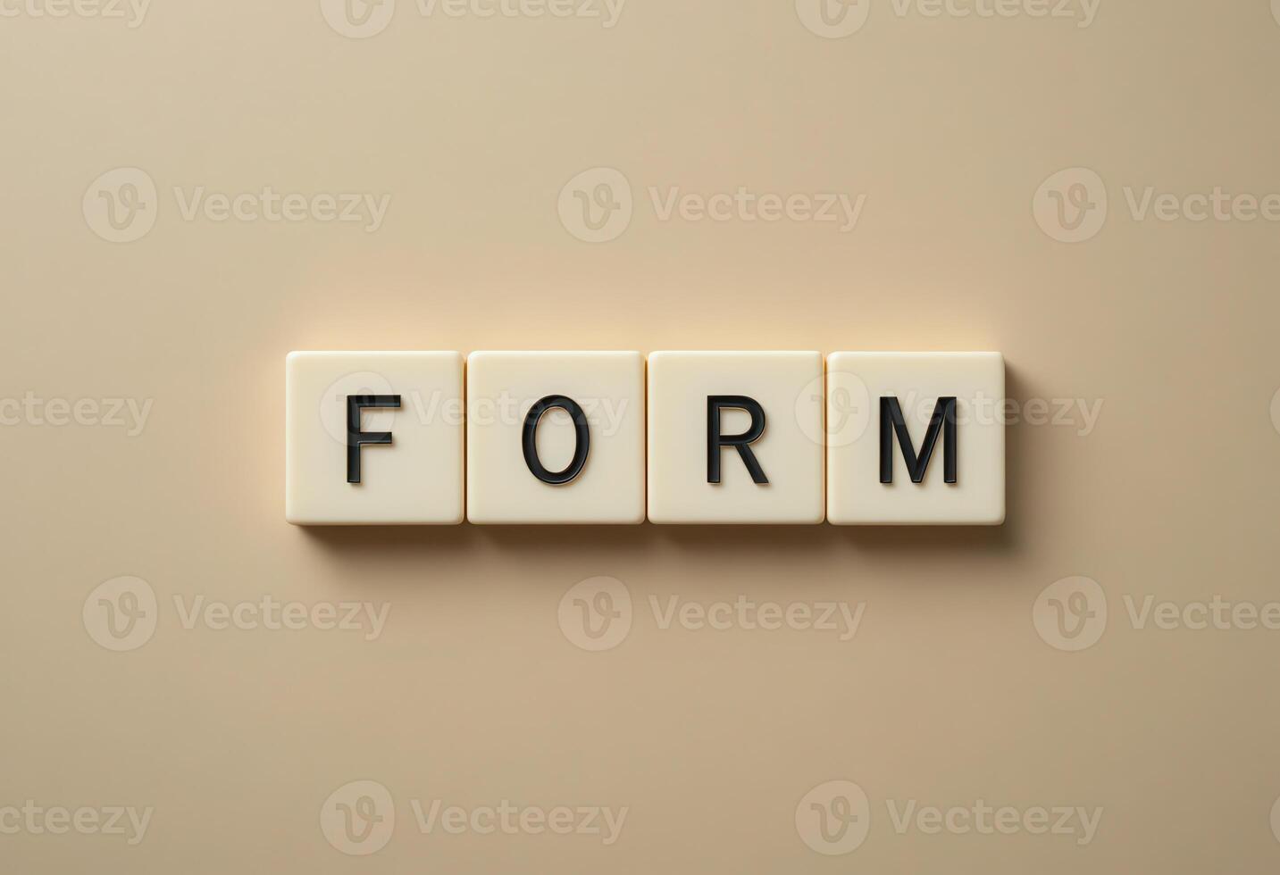 Simple Concept of Form with Alphabet Tiles on a Soft Background photo