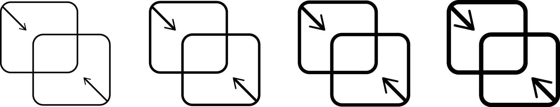 Merge icons set. Combine Symbols. Data Merge sign. Join and Connect Symbol. Consolidate and Combine Icon vector