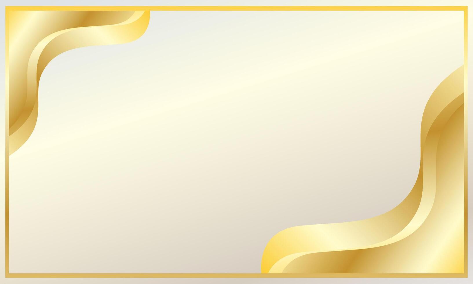 Gold frame with curved corners is suitable for certificate design vector