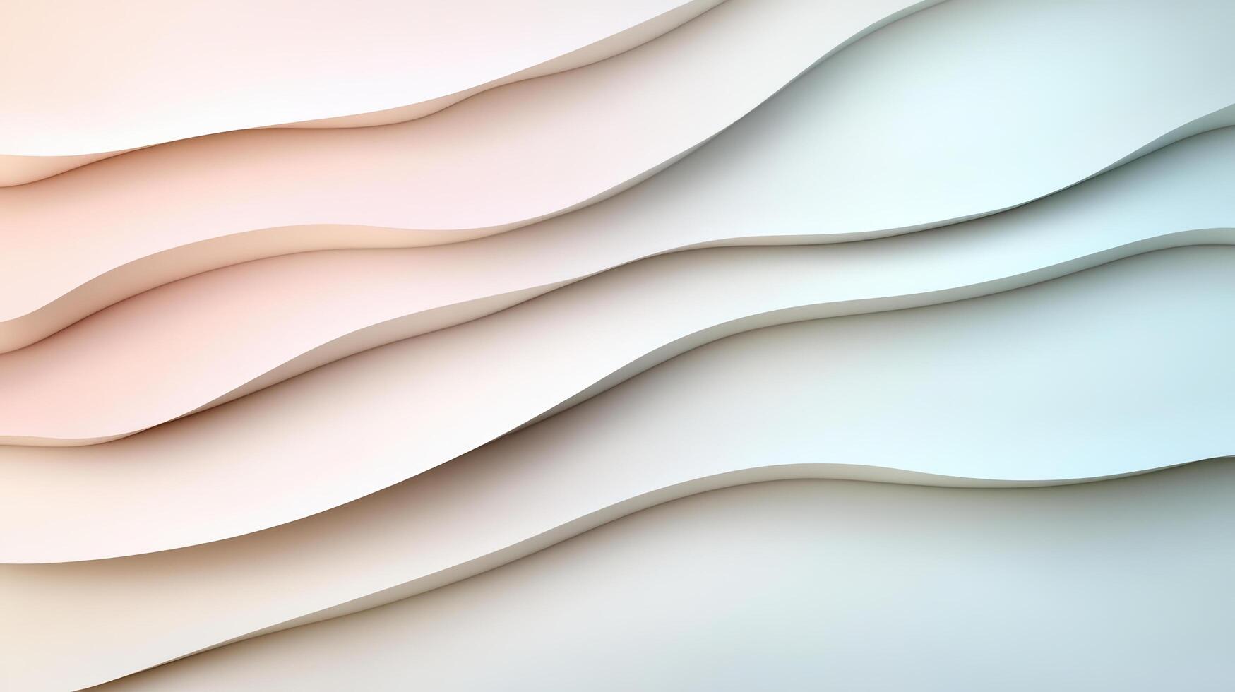 3d rendering of paper waves on a white background photo
