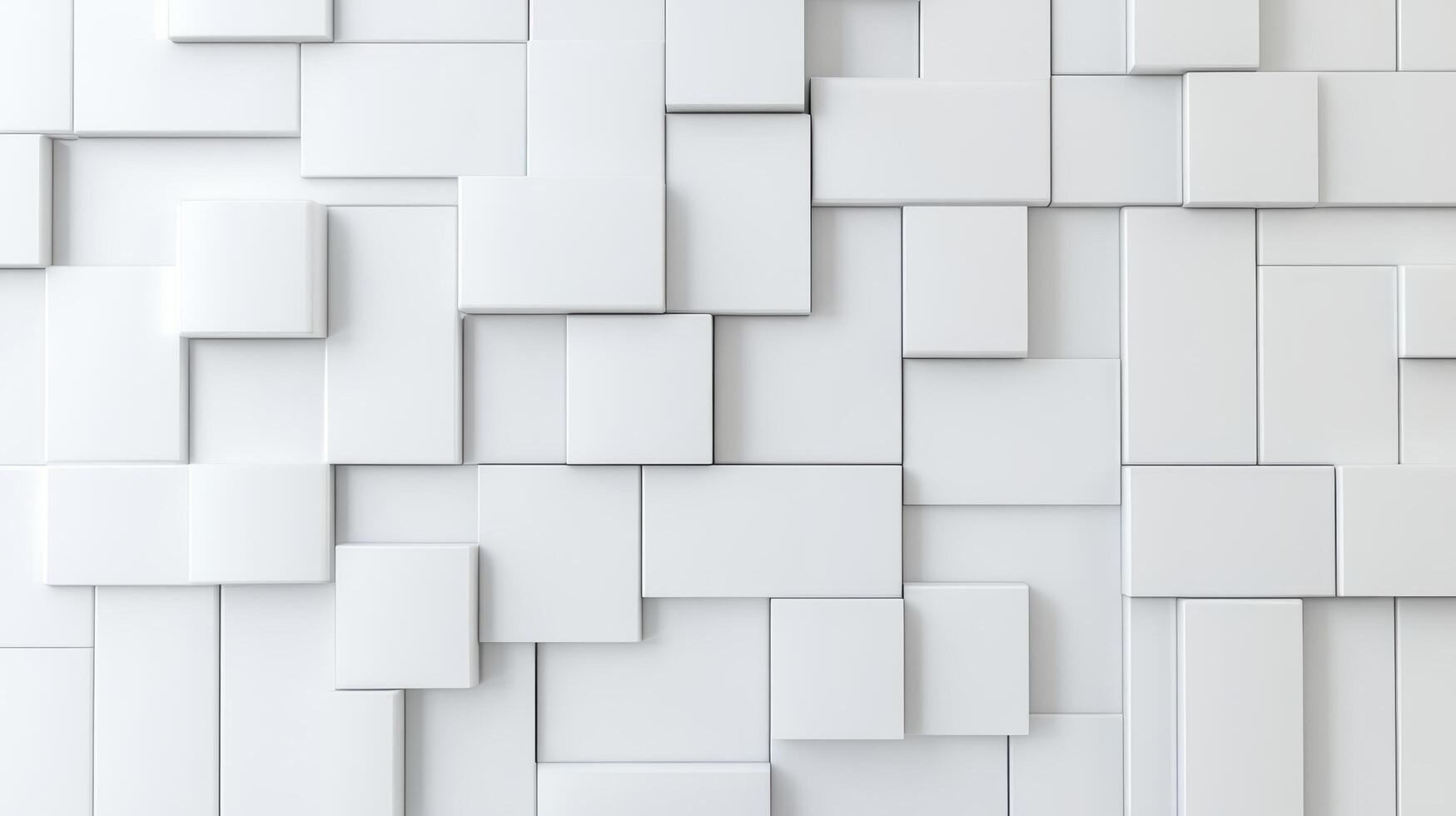 White abstract background with squares of different sizes photo