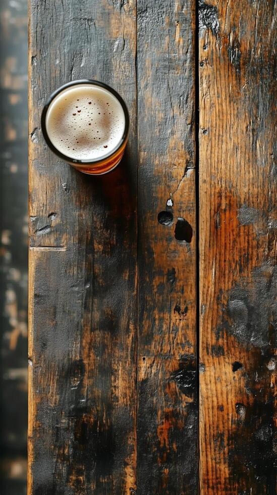 Coffee Resting in a Cup on a Rustic Wooden Table With a Textured Surface in the Morning Light photo