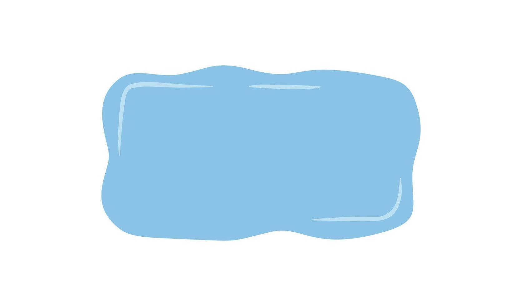 Blue wavy rectangle sticker with hand drawn fluid frame. Badge with quote patch label as background or template box, sign style for creative message concept and text frame. vector