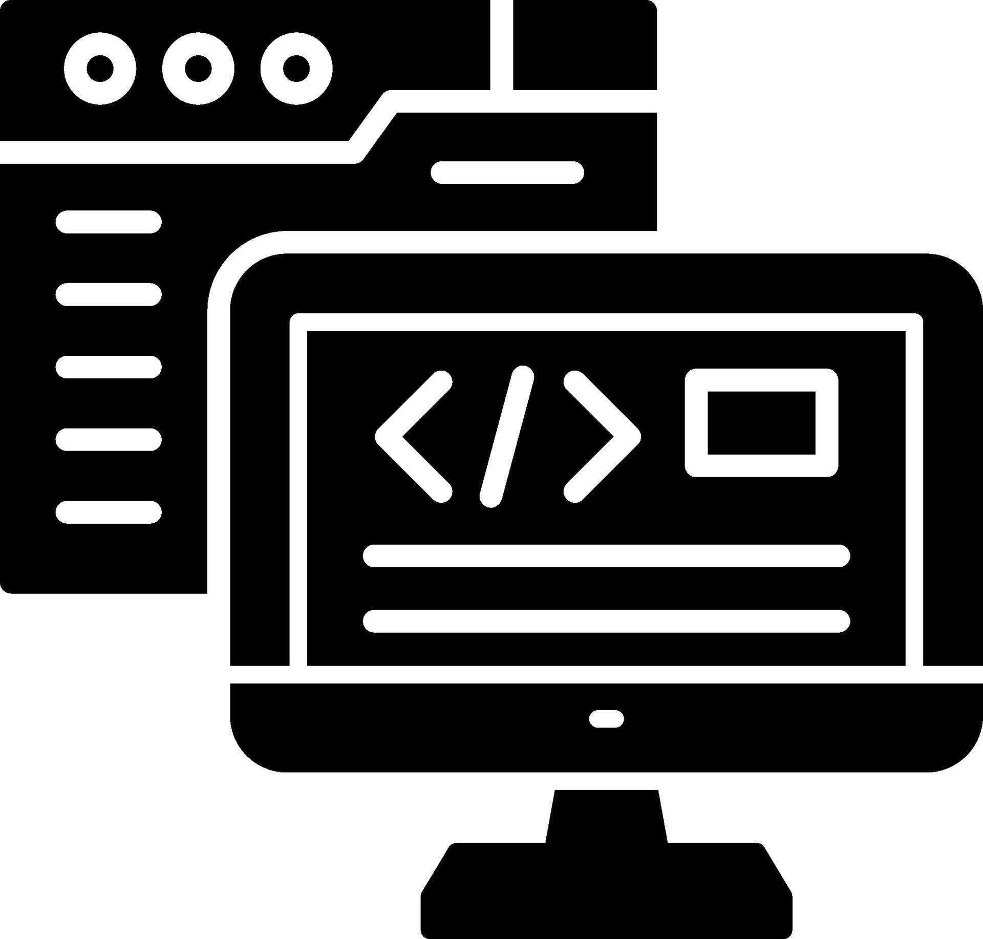 Backend Coded UI Symbol 73314299 Vector Art at Vecteezy
