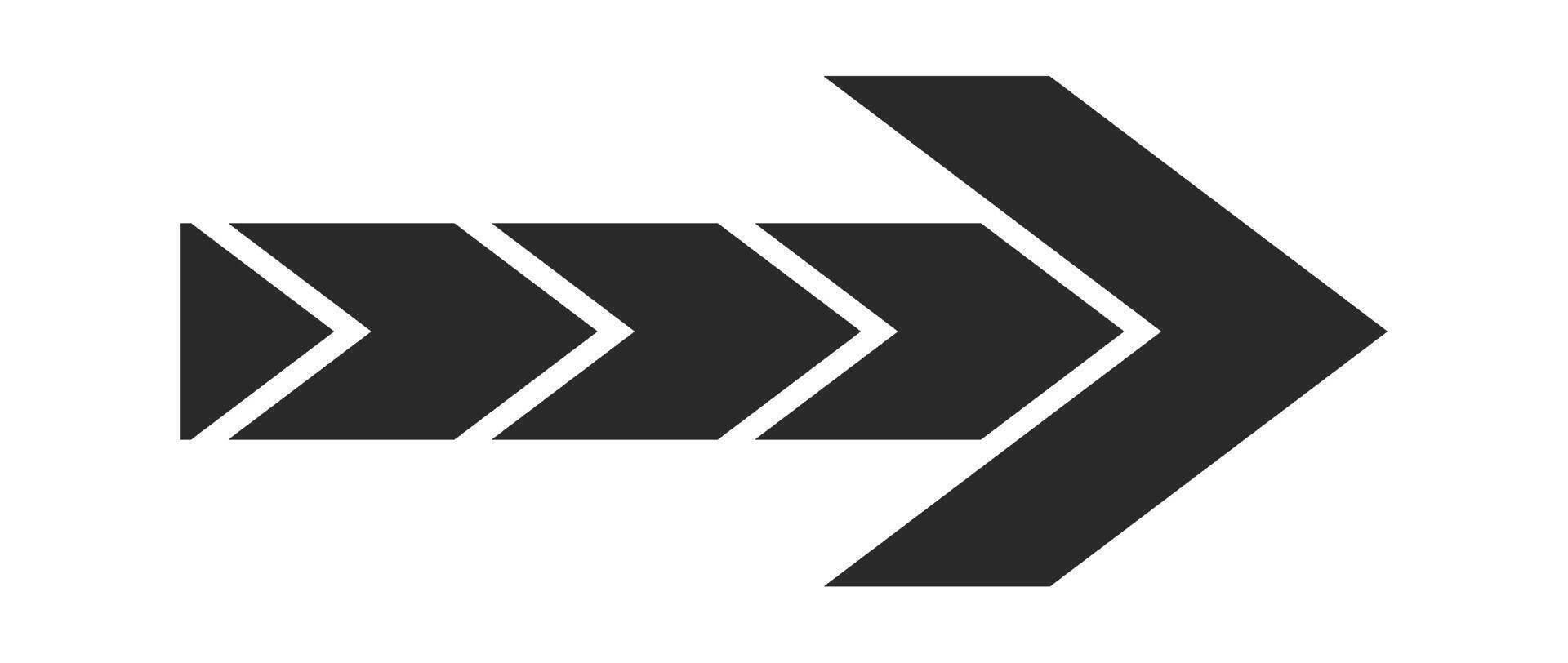 Warning arrow right pointer design vector