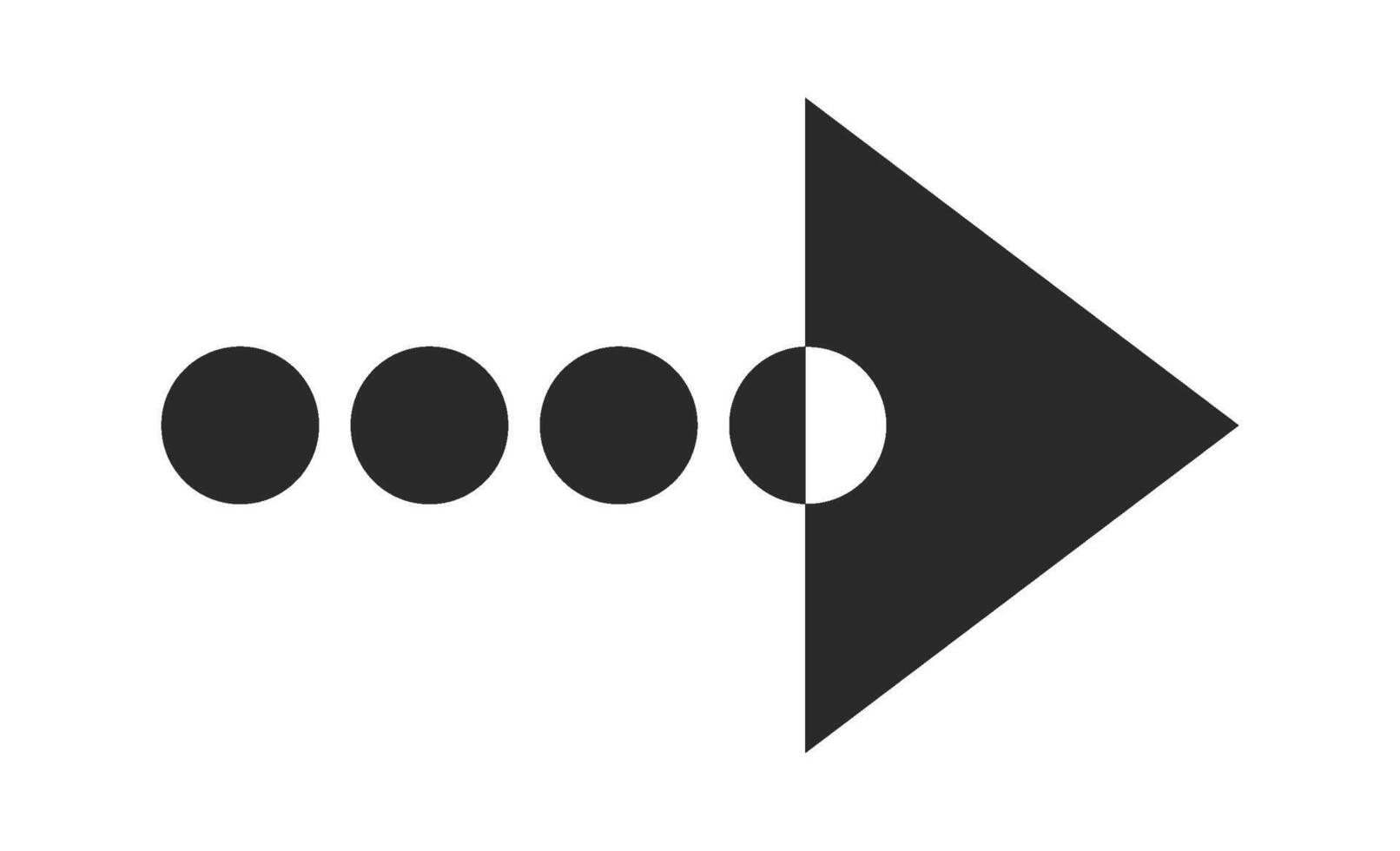 punteado triangular flecha Derecha puntero vector