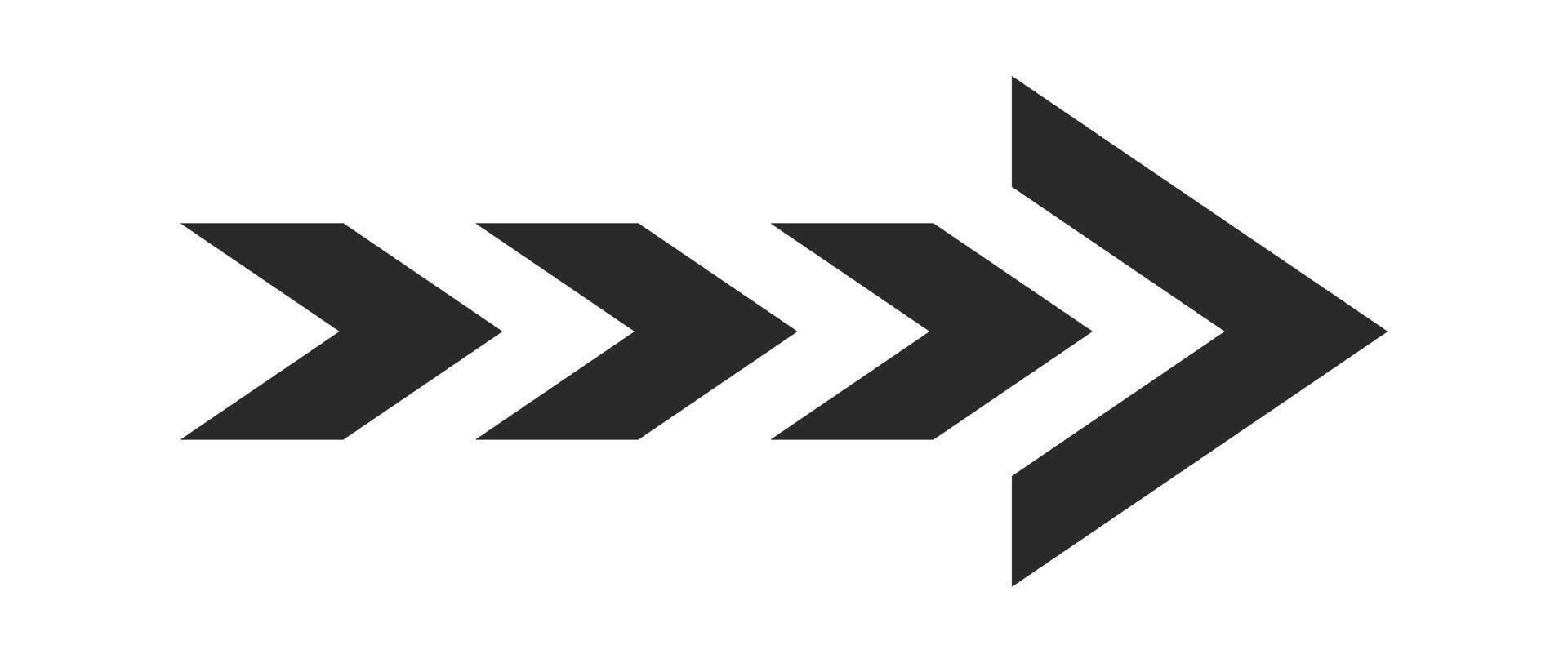 Dynamic moving arrow representing speed vector